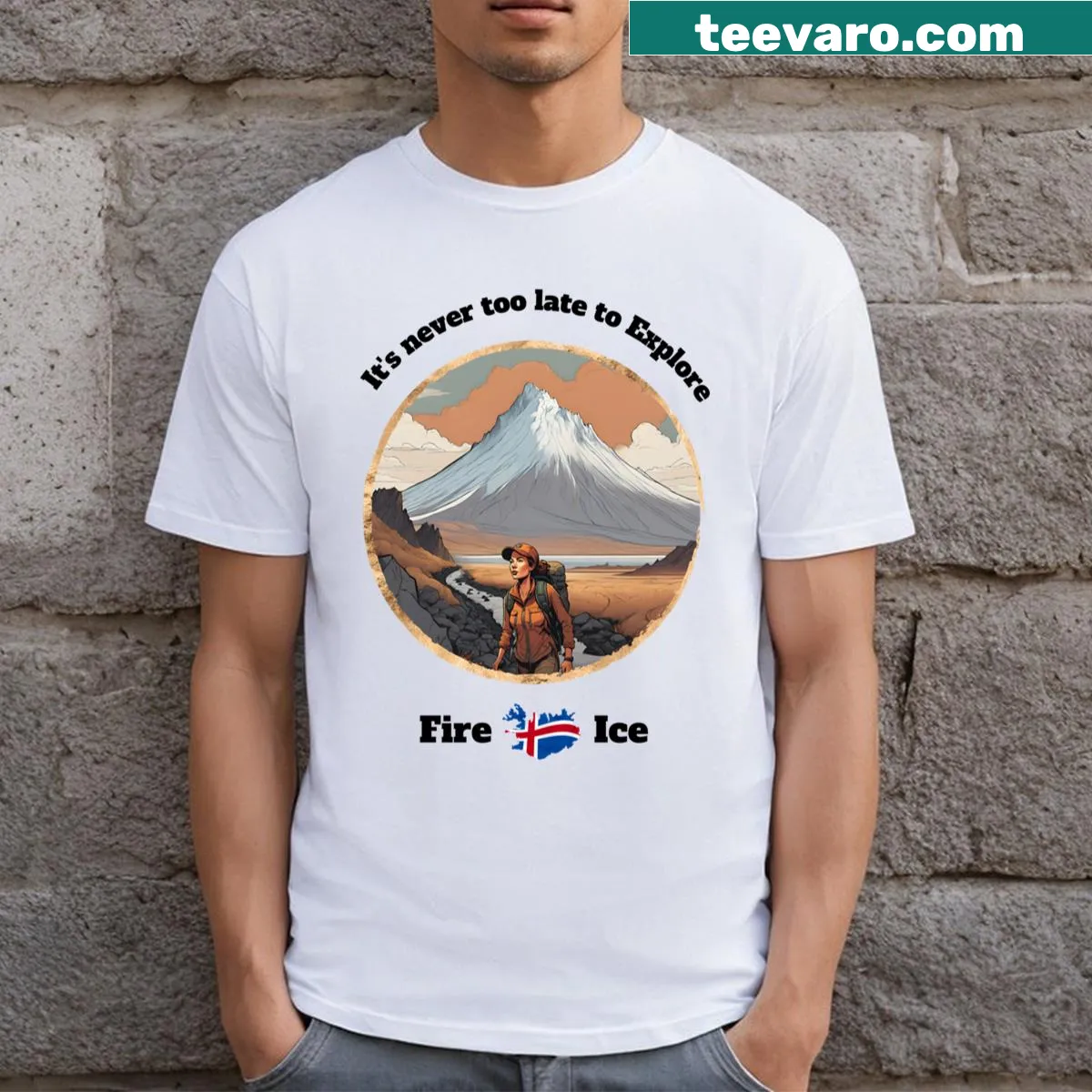 Inspirational T-shirt with the phrase about exploration and adventure — on a men's t-shirt