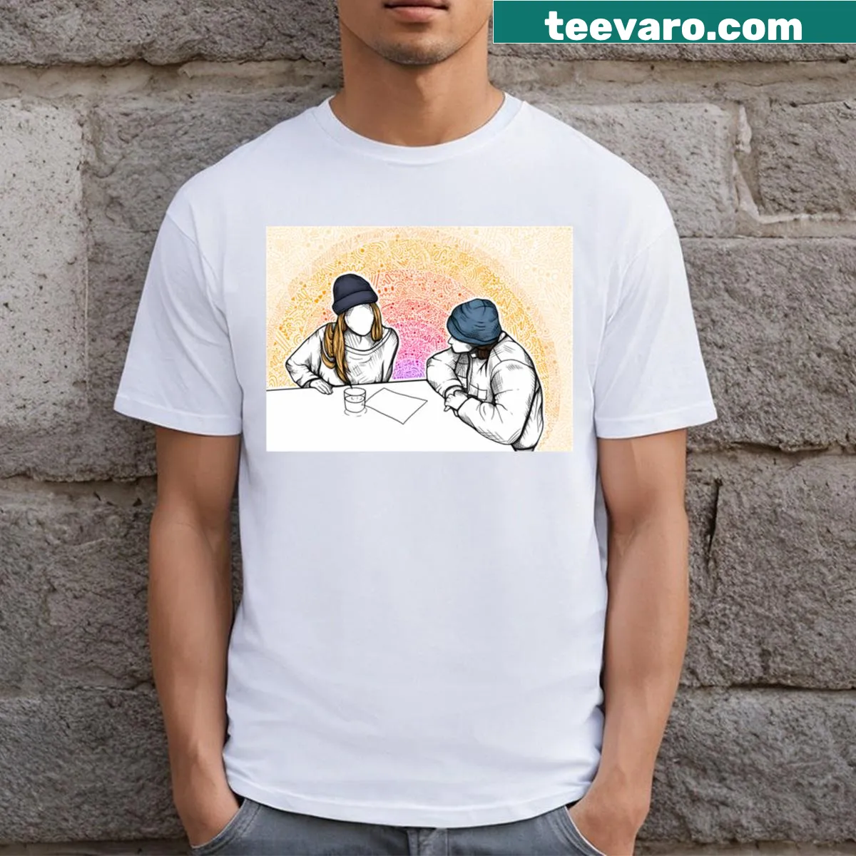 Typography design featuring 'Lamour De Ma Vie' in elegant script — on a men's t-shirt