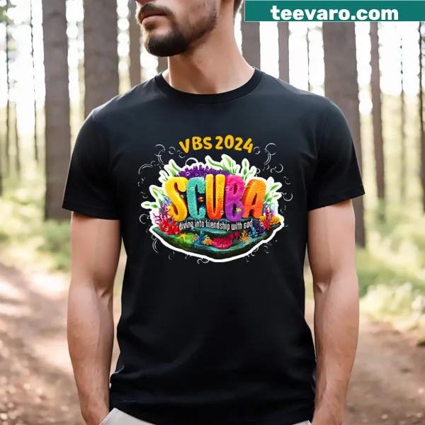 VBS 2024 themed T-shirt with scuba diving design and lettering