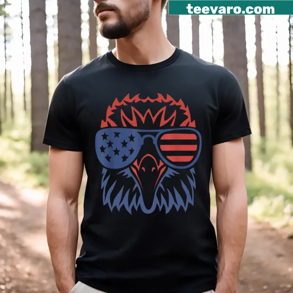 Illustrative T-shirt featuring a patriotic eagle design