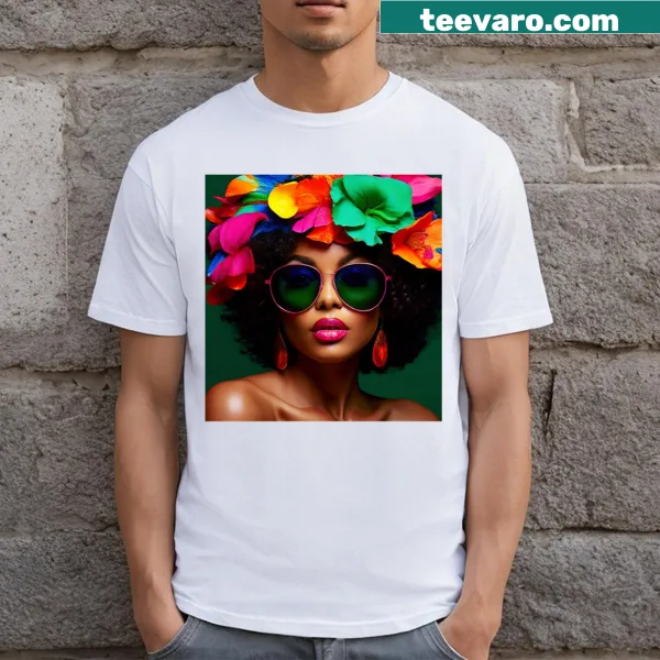 Abstract graphic T-shirt with cloud designs