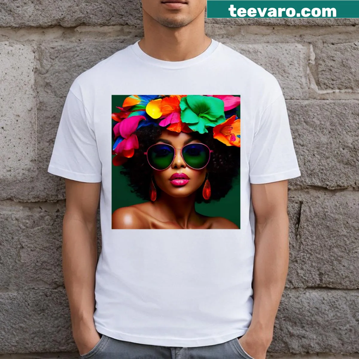 Abstract graphic T-shirt with cloud designs — on a men's t-shirt