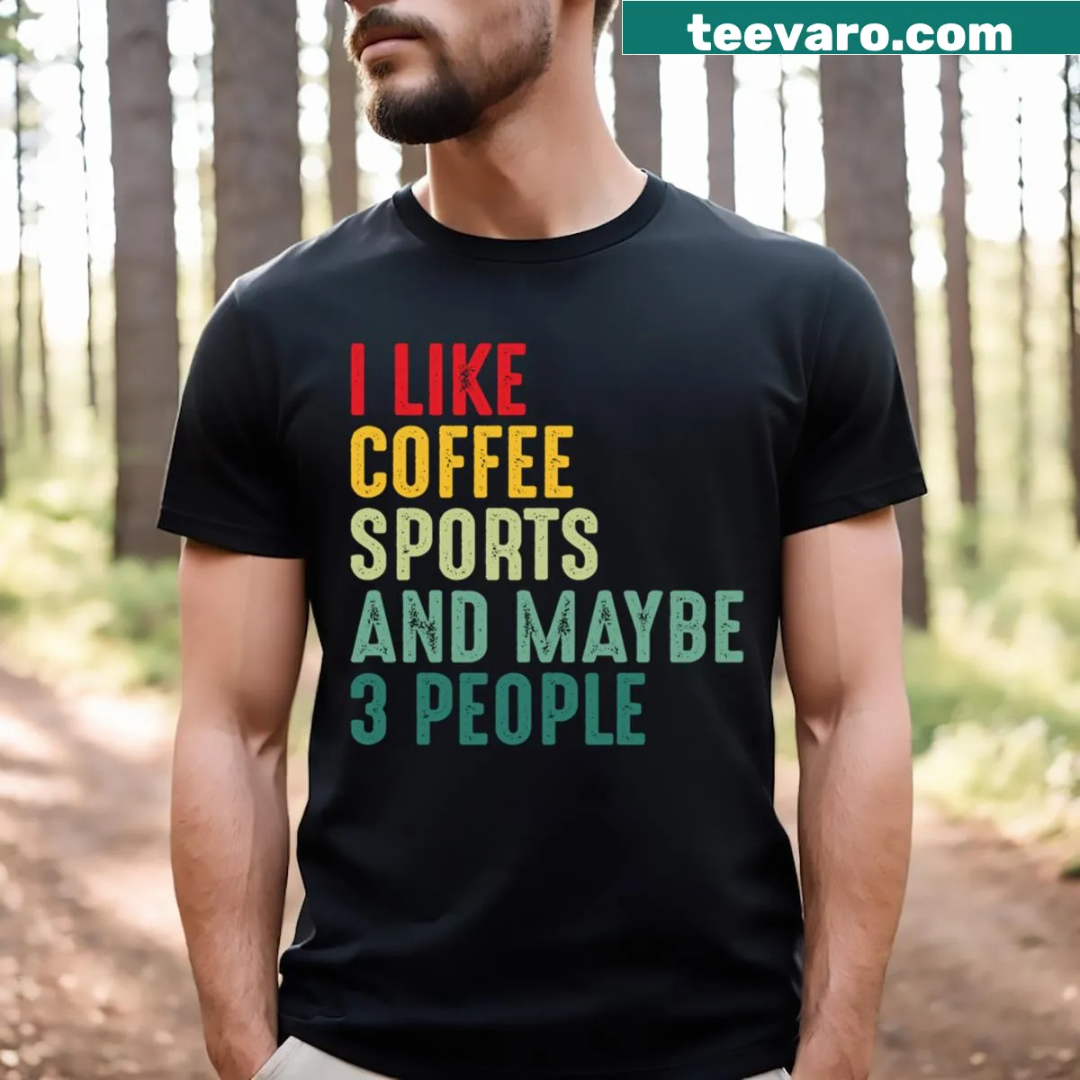 Funny t-shirt for coffee lovers featuring sports-themed text — on a men's t-shirt