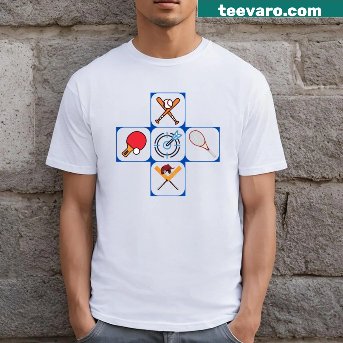 Celebratory design on Sports Of The Year T-shirt — on a men's t-shirt