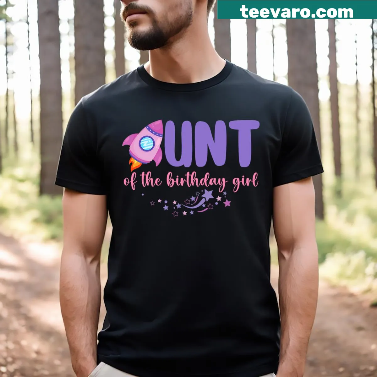Astronaut-themed T-shirt with 'To the Moon' text for an aunt — on a men's t-shirt
