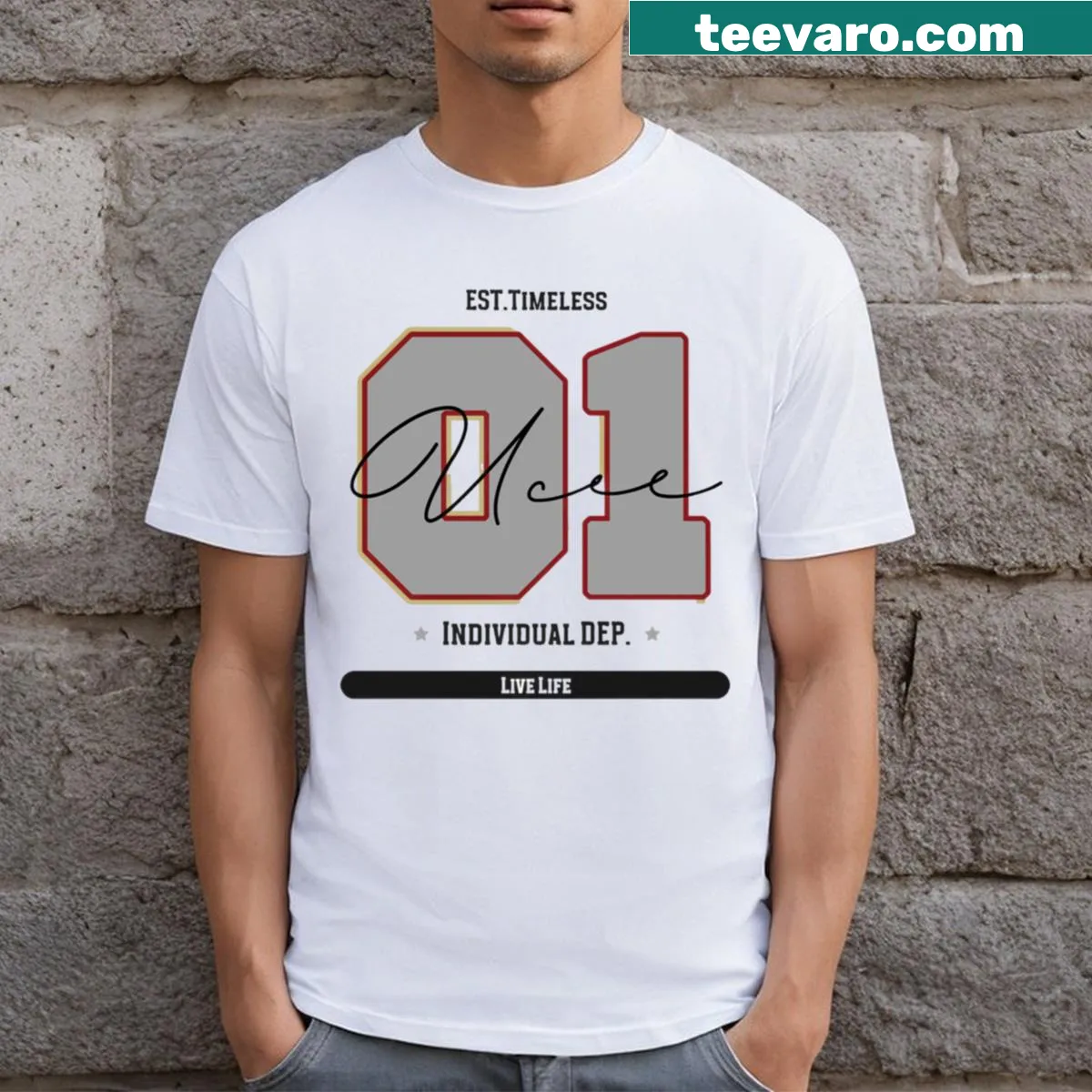Minimalist typography tee with the quote 'You See Yourself As You' — on a men's t-shirt