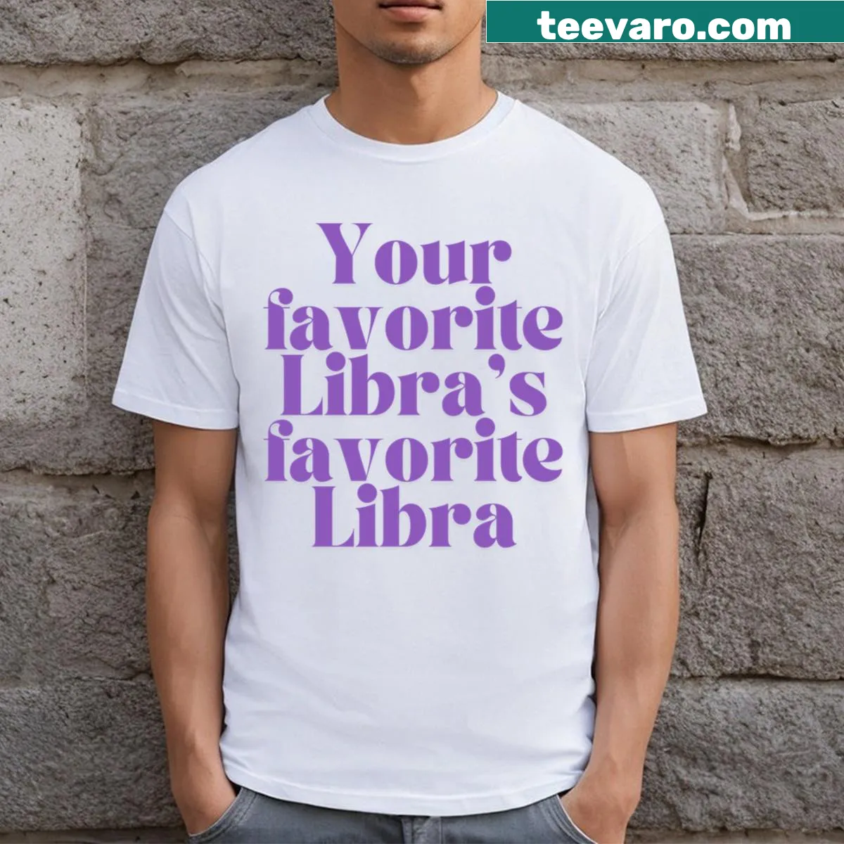 Cute T-shirt with 'Your Favorite Libras Favorite Libra' text celebrating Libras — on a men's t-shirt