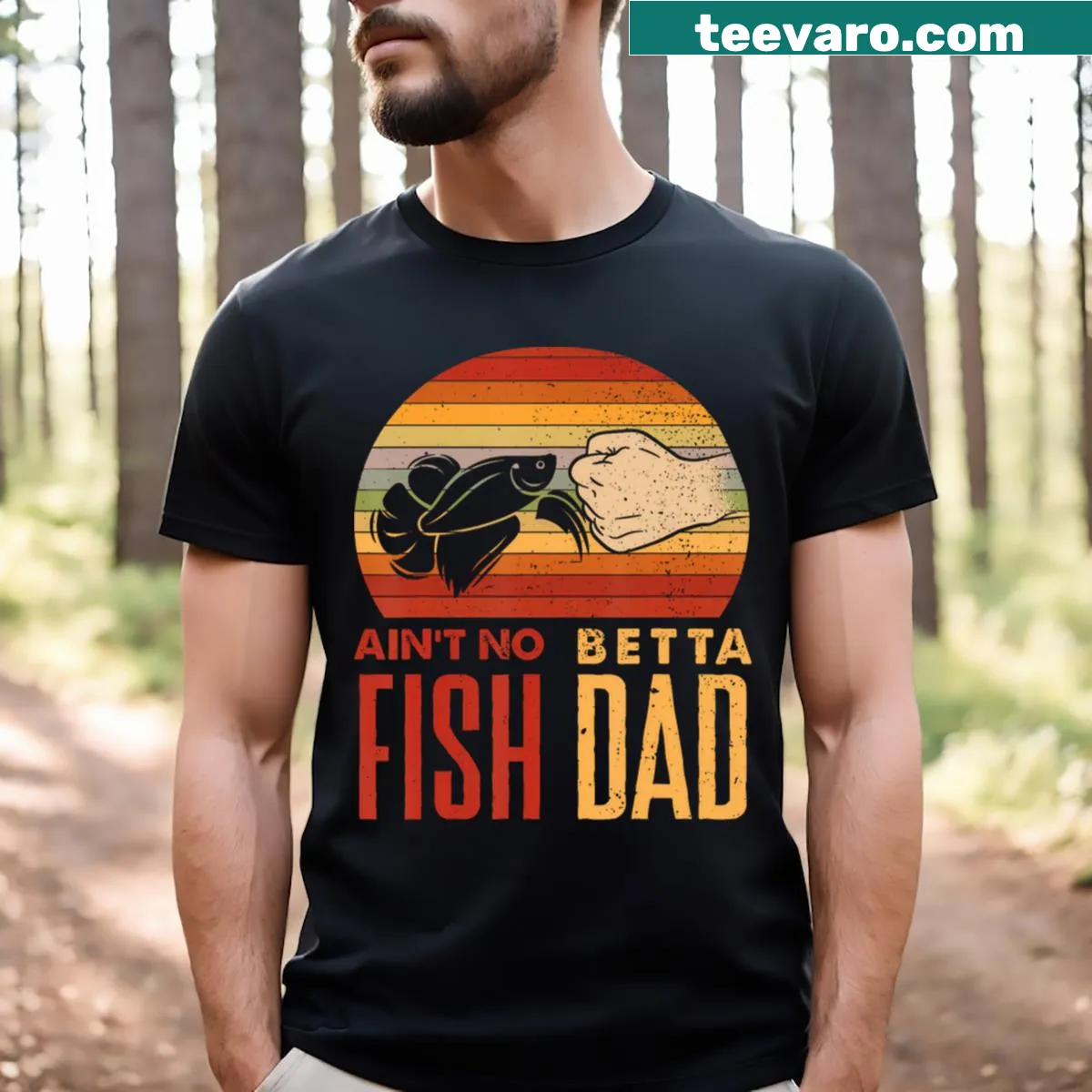 Funny aquascaping T-shirt for fishkeeping enthusiasts — on a men's t-shirt