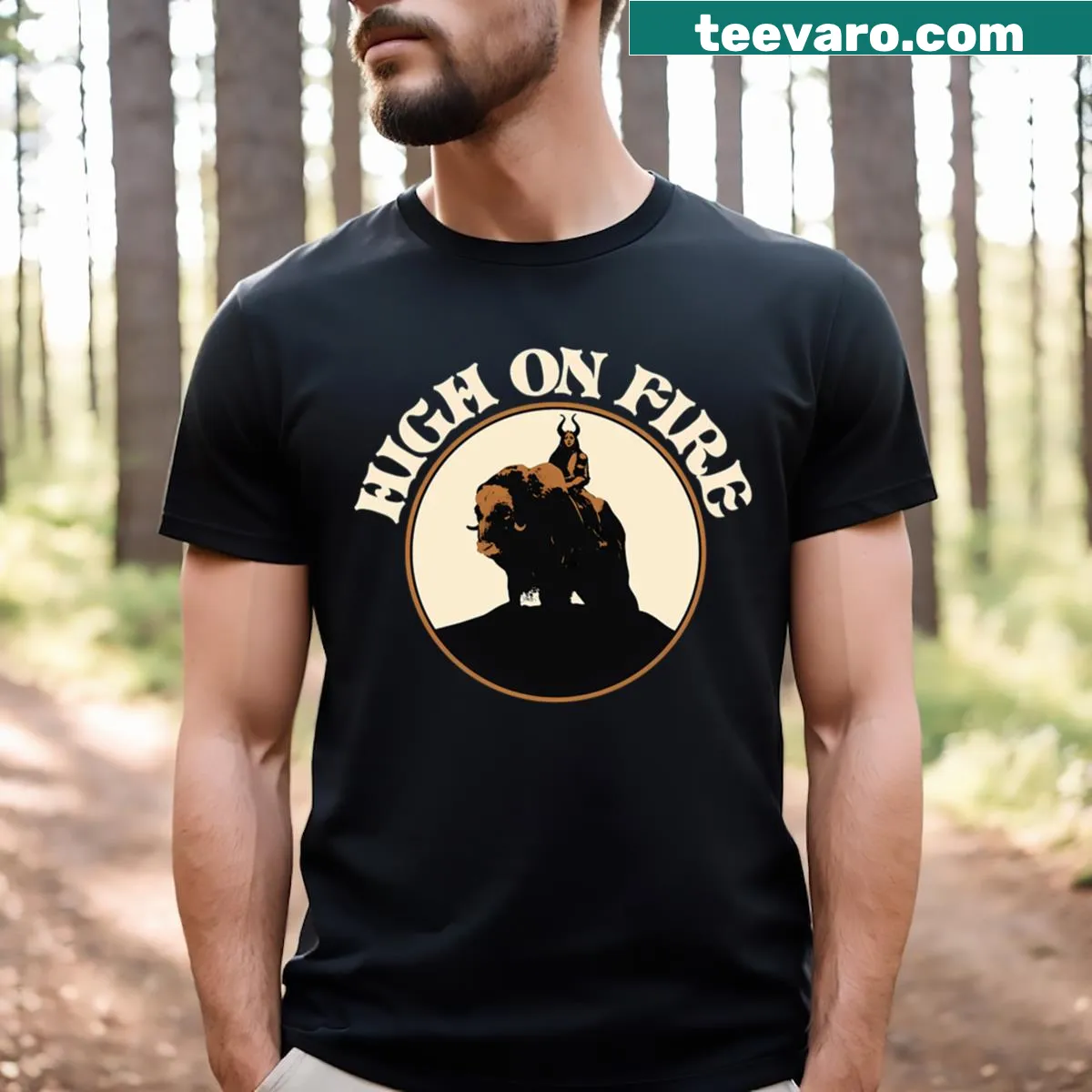 High On Fire band logo on a black t-shirt — on a men's t-shirt