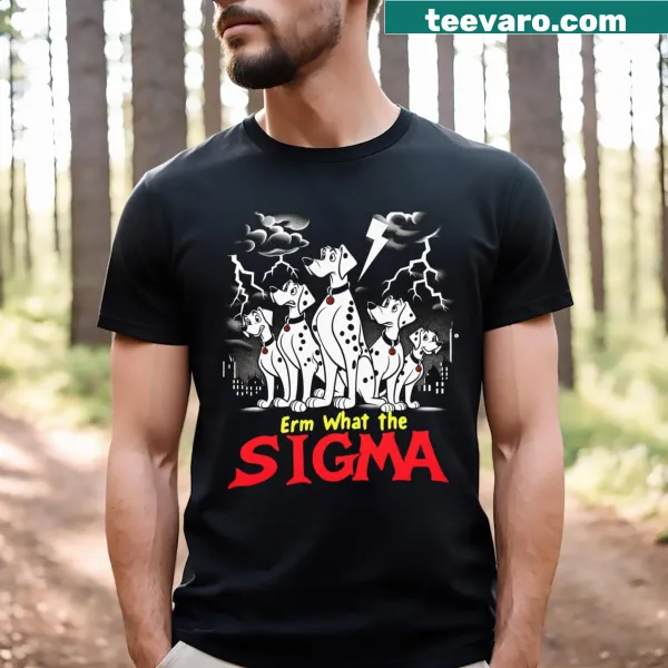 Ironic quote and cartoon Dalmatians graphic on a dog lover's tee
