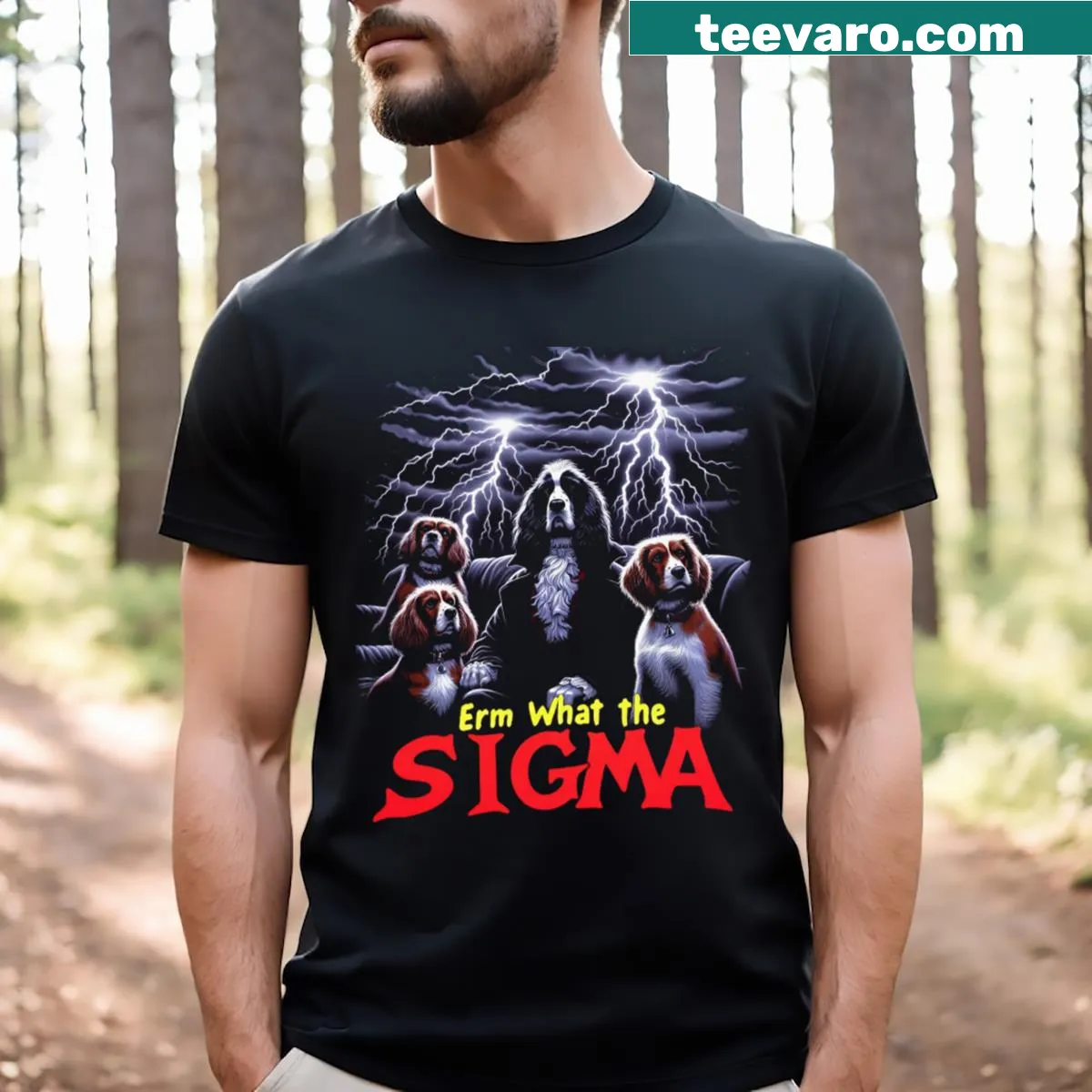 Funny t-shirt featuring an ironic meme quote about English Cocker Spaniels — on a men's t-shirt