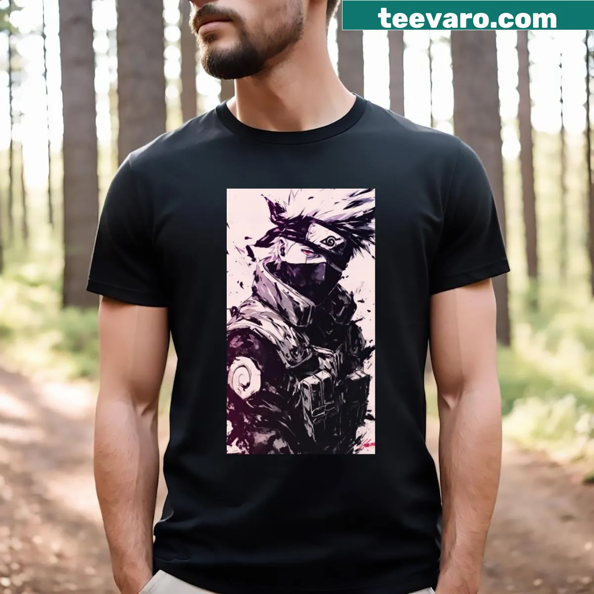 Playful t-shirt for dads featuring Master Ninjitsu Boss Sensei text — on a men's t-shirt