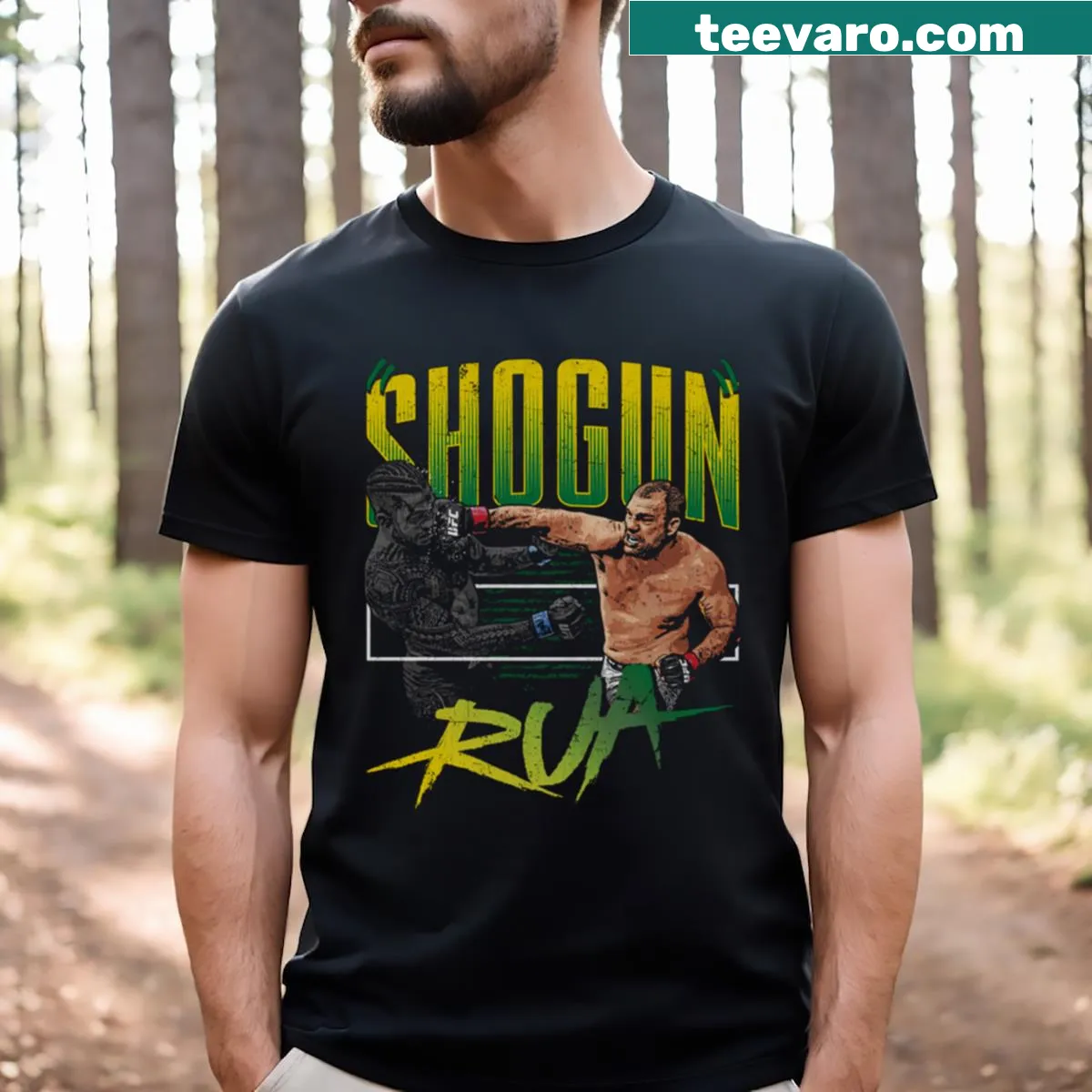 Martial arts t-shirt honoring Mauricio Shogun Rua — on a men's t-shirt