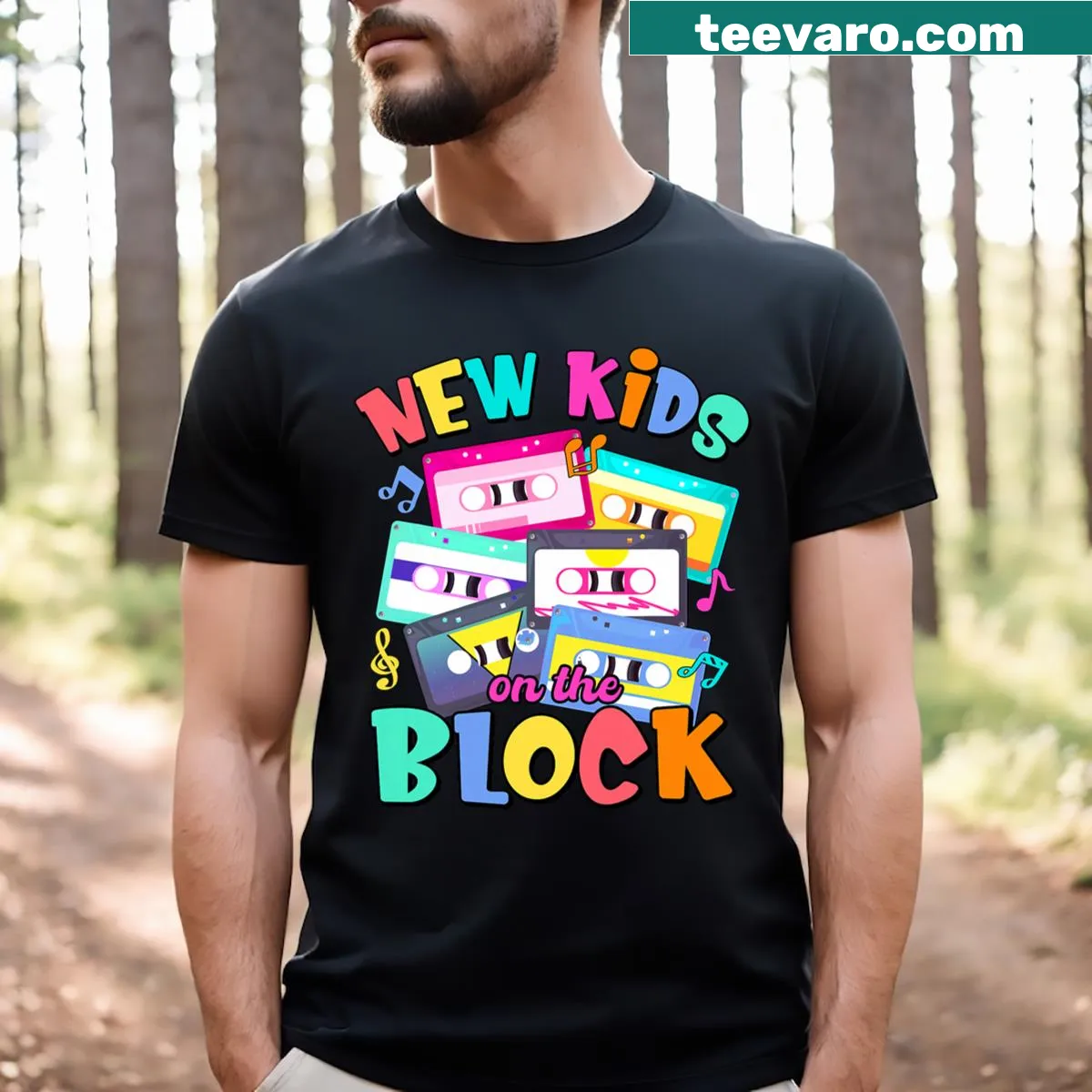 Summertime-themed t-shirt with fun music design for summer vibes — on a men's t-shirt