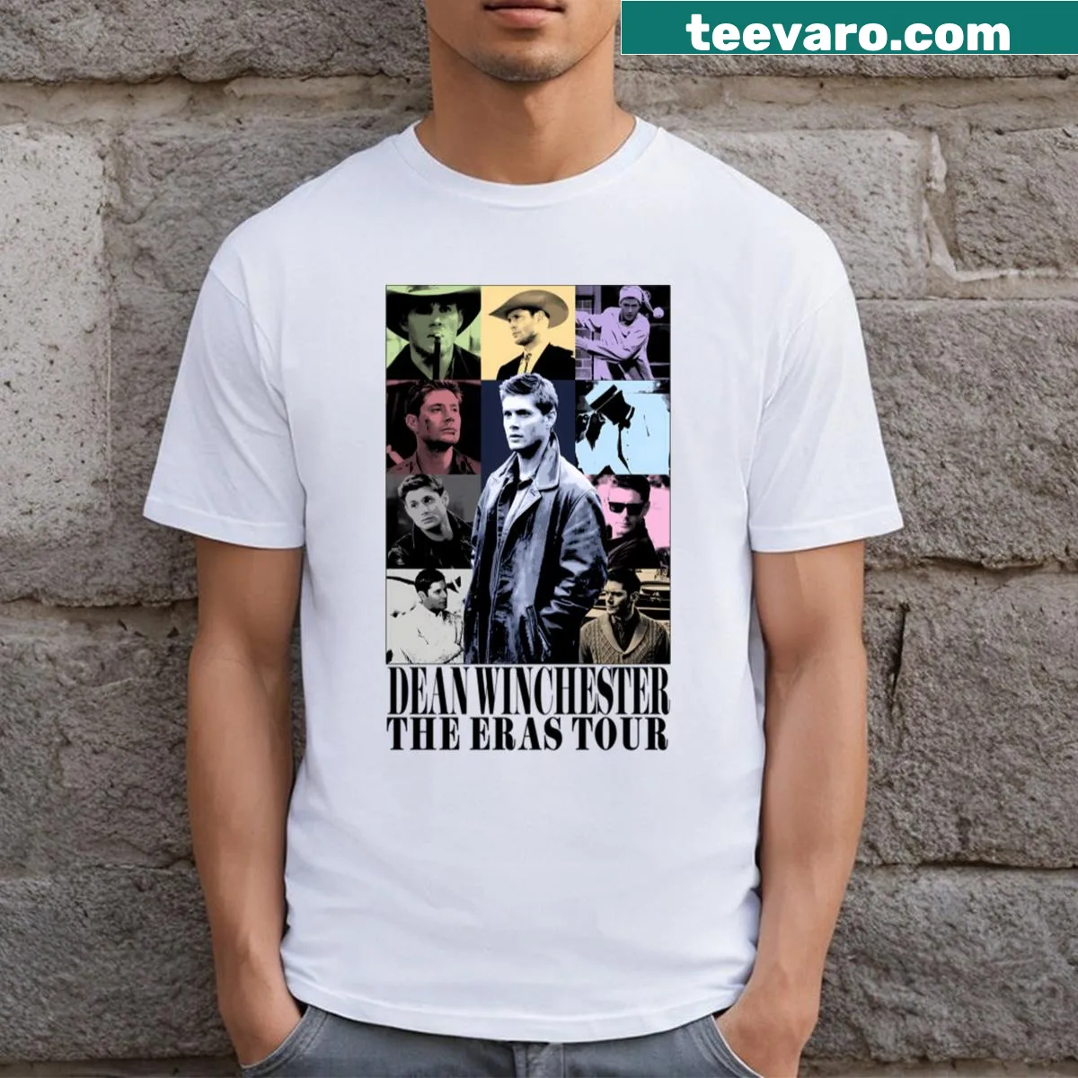 Illustrated T-shirt inspired by Dean Winchester from Supernatural. — on a men's t-shirt