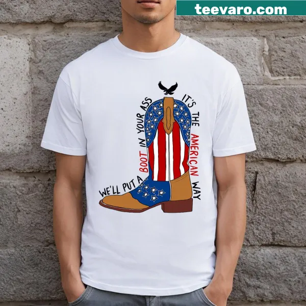 Edgy T-shirt with Western-themed phrase for Fourth of July
