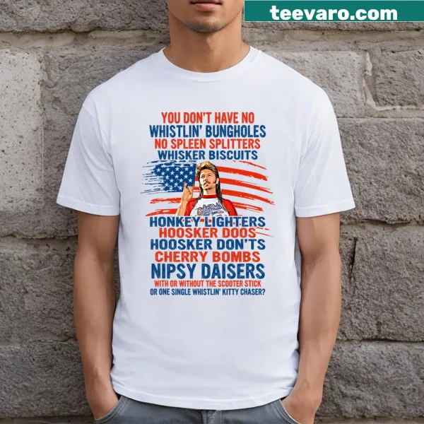 Humorous USA flag T-shirt with funny quote