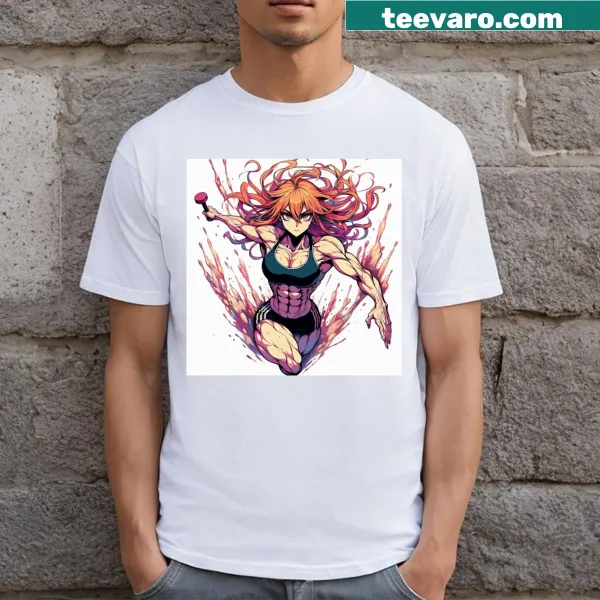 Anime athlete graphic on T-shirt celebrating sports and anime culture