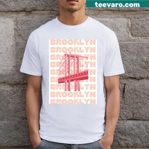 Realistic T-shirt featuring the Brooklyn Bridge design.