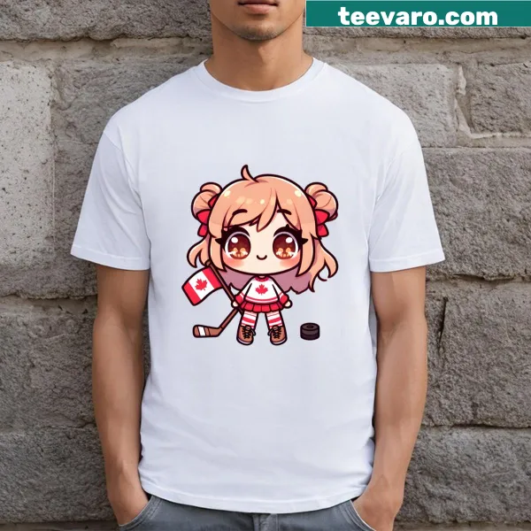 Canada Extra Cute T-shirt with cartoon animals and iconic landmarks