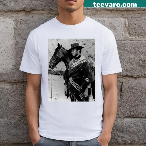 T-shirt featuring an artistic portrait of Clint Eastwood