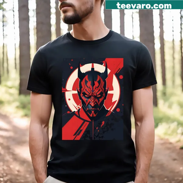 Darth Maul t-shirt featuring his fierce illustration and tattoos