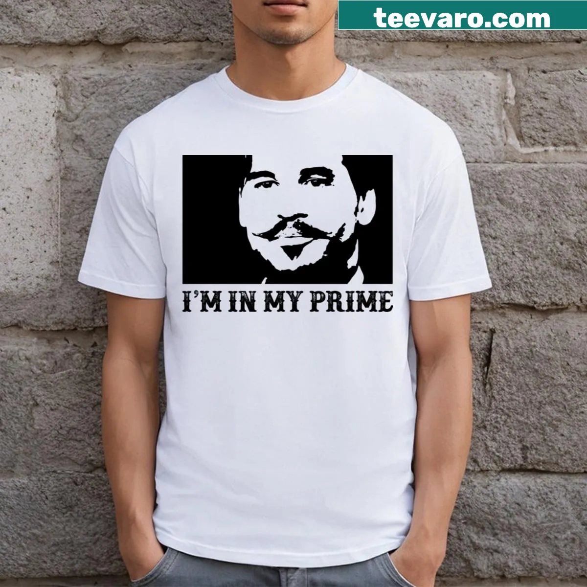 Vintage-style Doc Holliday t-shirt with a retro design — on a men's t-shirt