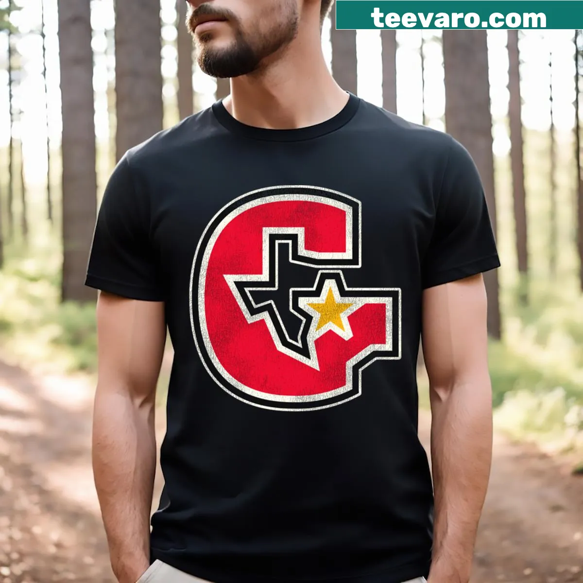 Houston Gamblers Arena Football T-shirt with team logo — on a men's t-shirt