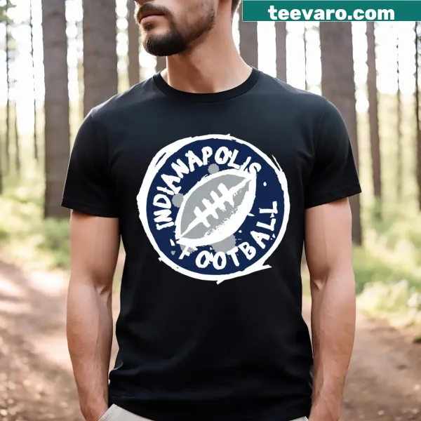 Bold t-shirt celebrating Indianapolis football culture and pride.