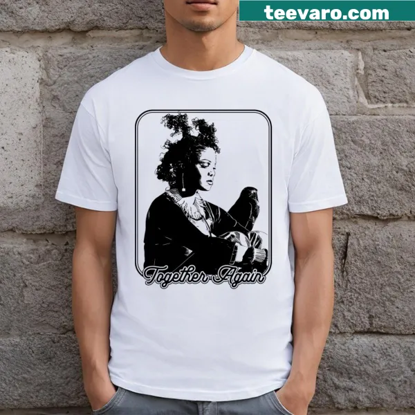 Psychedelic Janet Jackson t-shirt featuring abstract designs