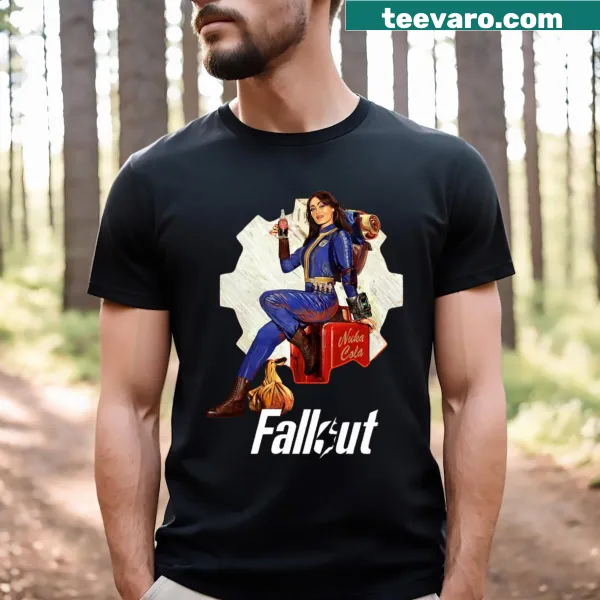 Illustration of Lucy from Fallout TV series on a T-shirt