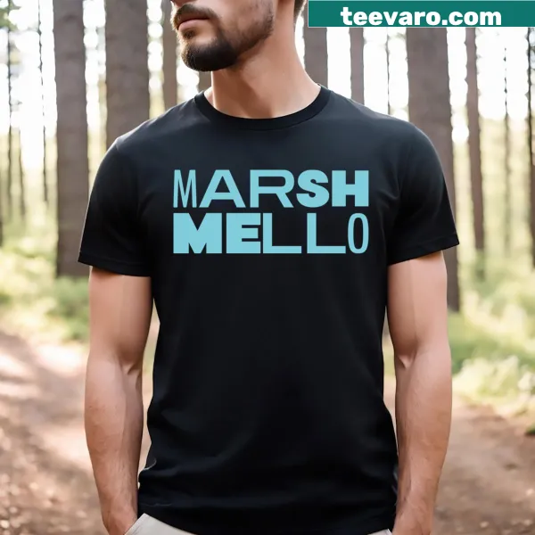 Marshmello T-shirt featuring playful illustration
