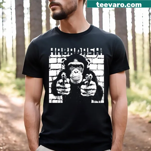 Whimsical cartoon t-shirt featuring a fun Monkeybrick design