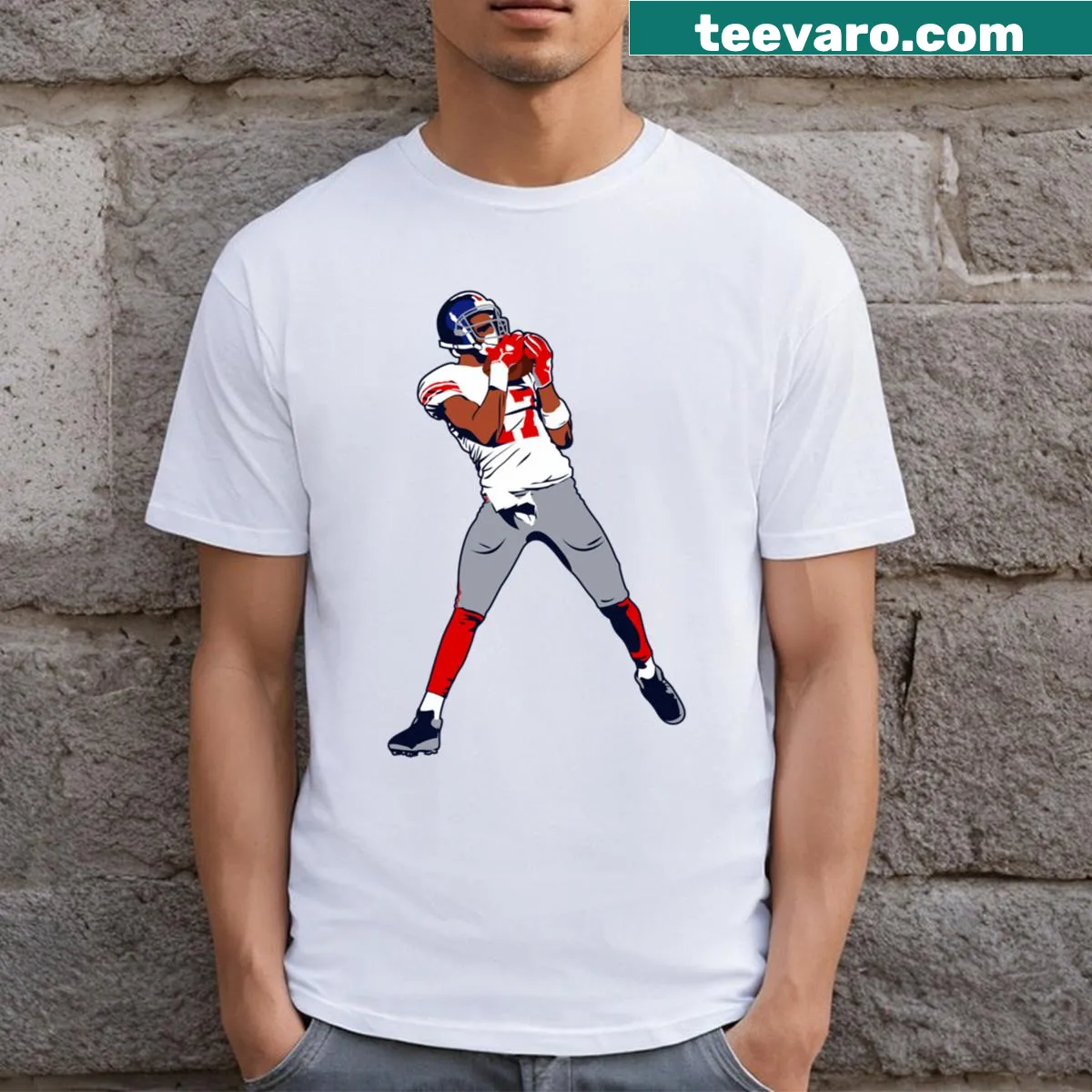T-shirt honoring football player Plaxico Burress with a bold graphic — on a men's t-shirt