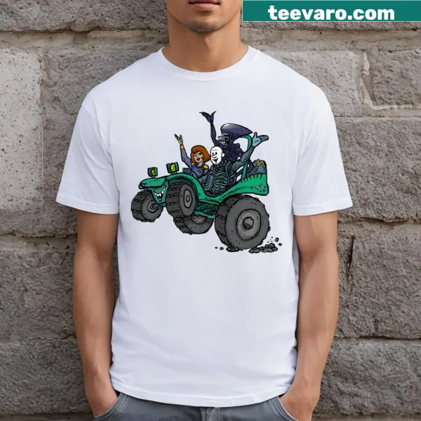 Whimsical cartoon bug graphic on Promethebug T-shirt.
