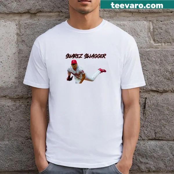 Illustration of Ranger Suarez on a sports t-shirt