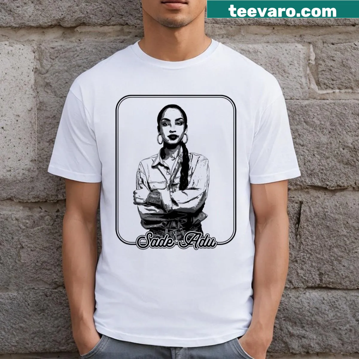 Artistic design honoring Sade Adu — on a men's t-shirt