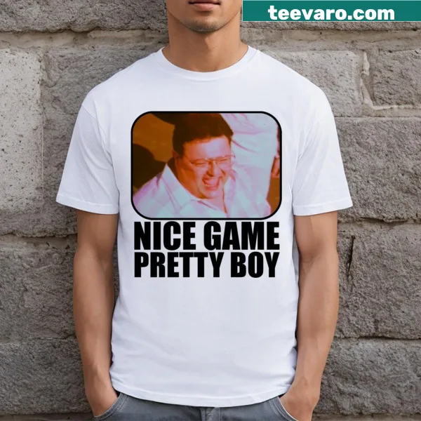 Illustrated Seinfeld graphic on a casual Nice Game tee