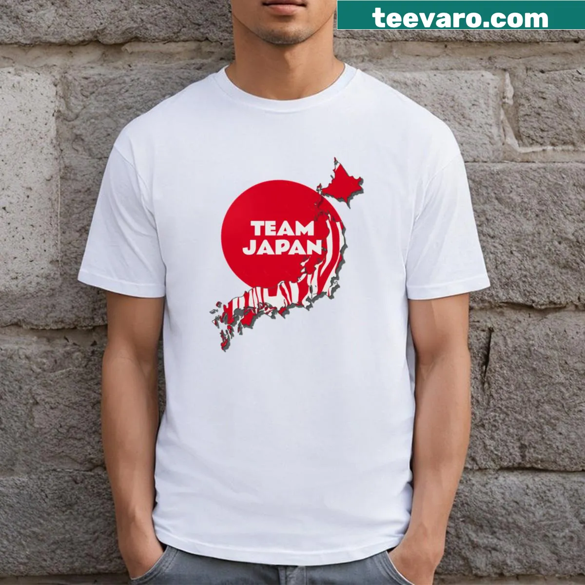 Artistic map Team Japan t-shirt — on a men's t-shirt
