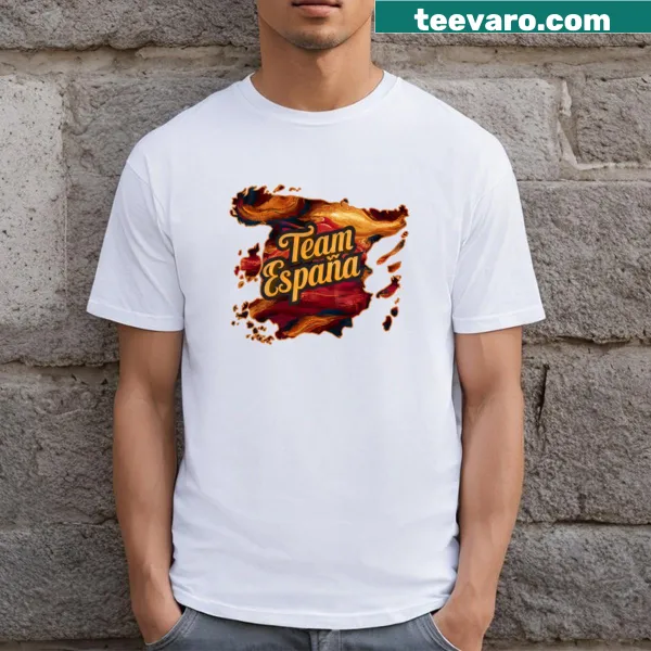 Illustrated map of Spain t-shirt featuring famous landmarks