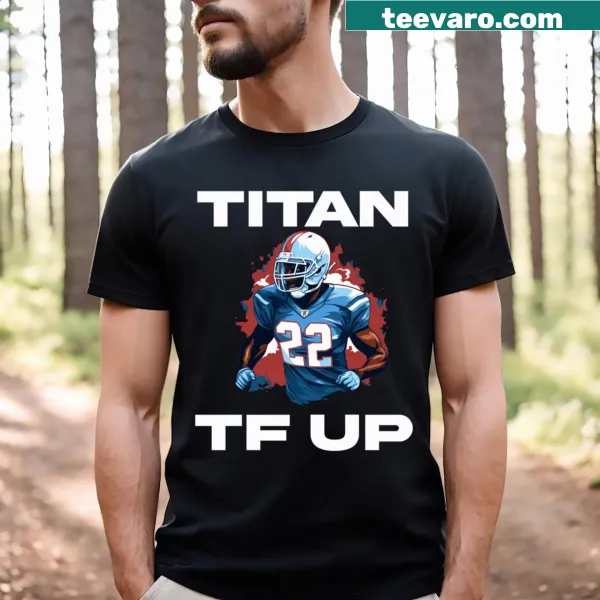 Motivational T-shirt with bold typography 'Titan Tf Up'
