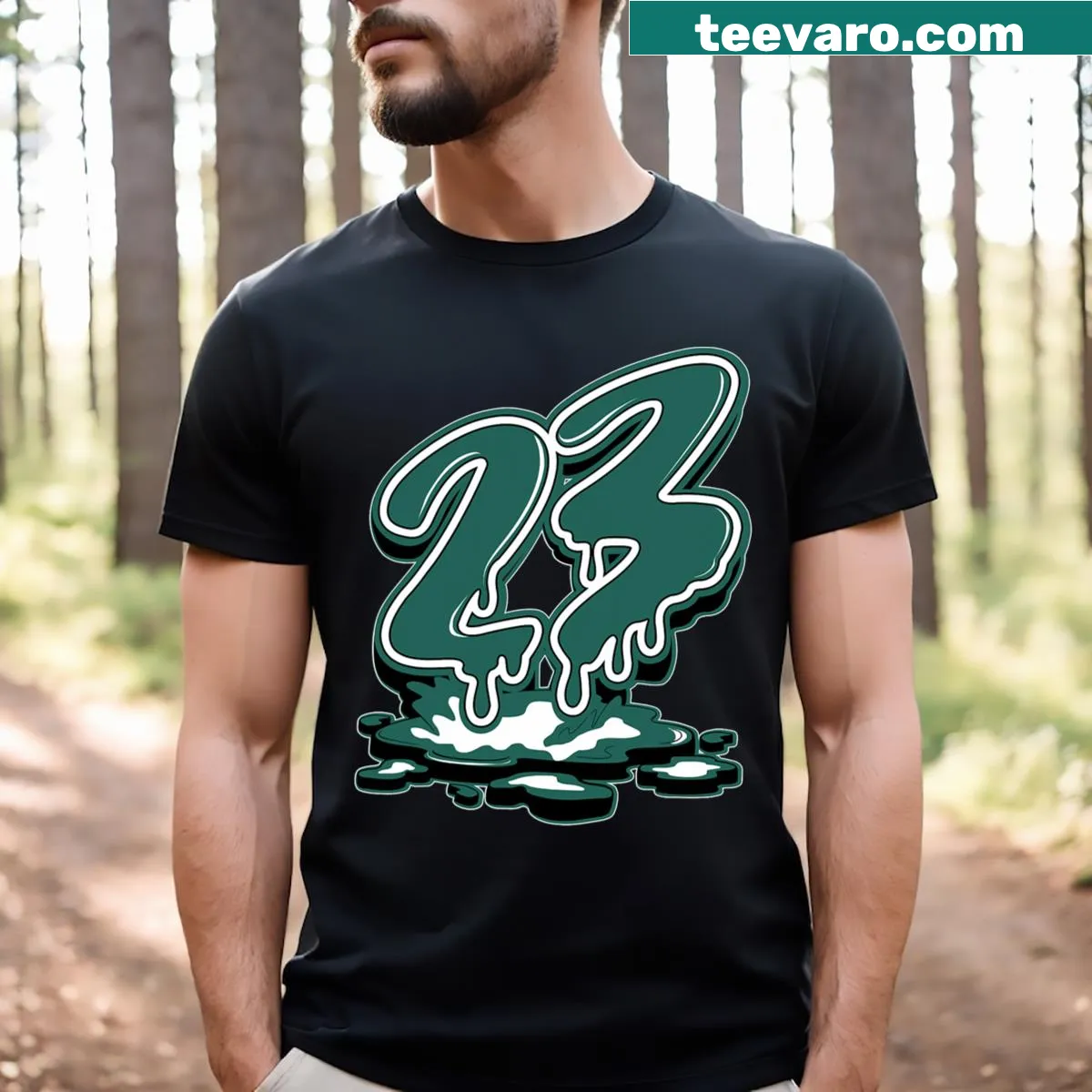 Trendy men's t-shirt featuring 23 graphic inspired by 4s sneakers — on a men's t-shirt