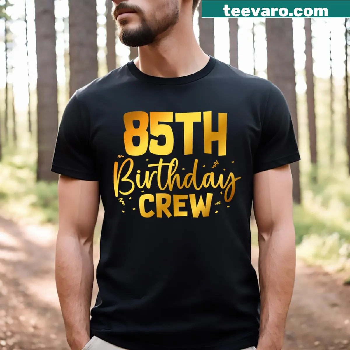 Vintage-style t-shirt for 85th birthday featuring humorous text — on a men's t-shirt