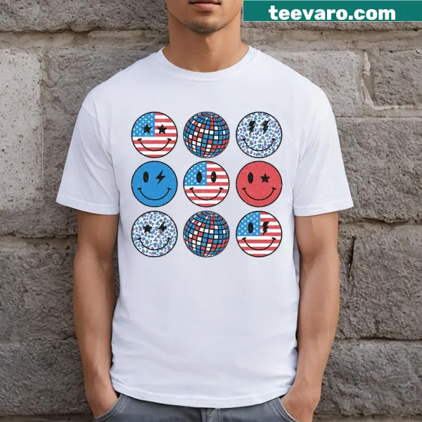 Groovy 4th of July T-shirt with fun patriotic text design