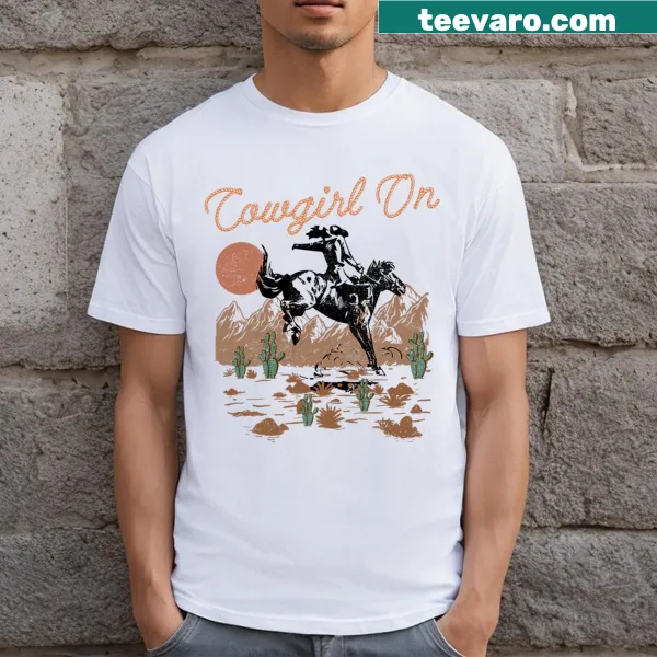 Vintage cowgirl T-shirt with rodeo theme