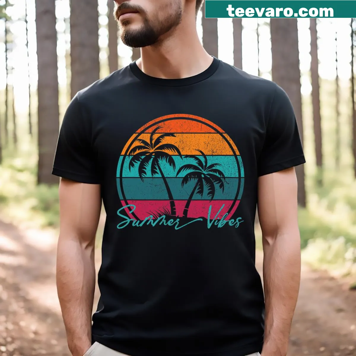 Cheerful summer vibes graphic on a cute t-shirt — on a men's t-shirt
