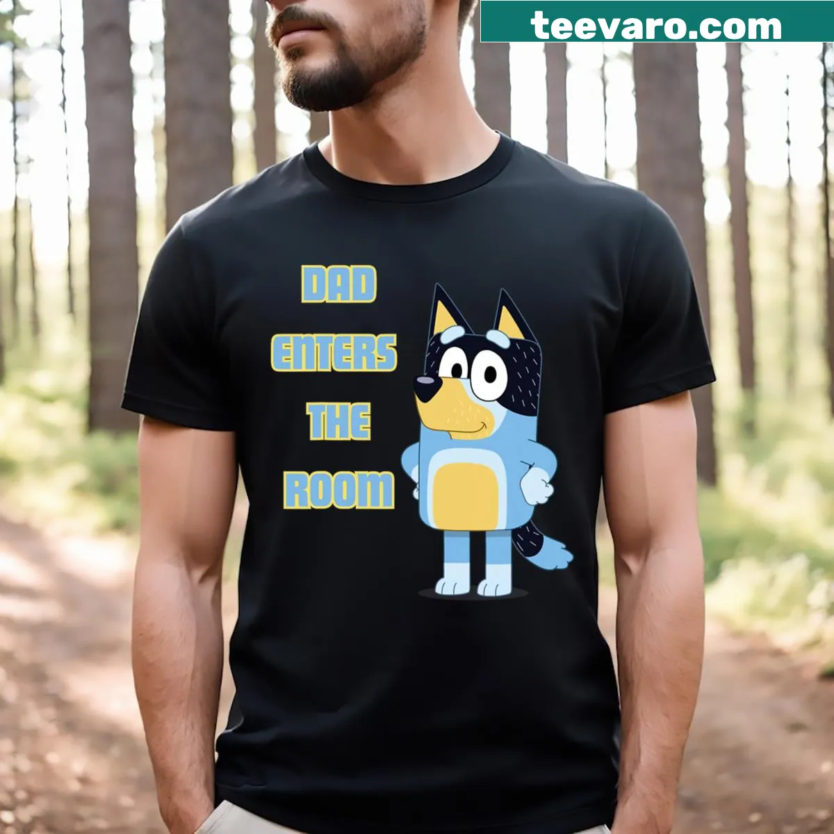 Funny dad-themed t-shirt with humorous text — on a men's t-shirt