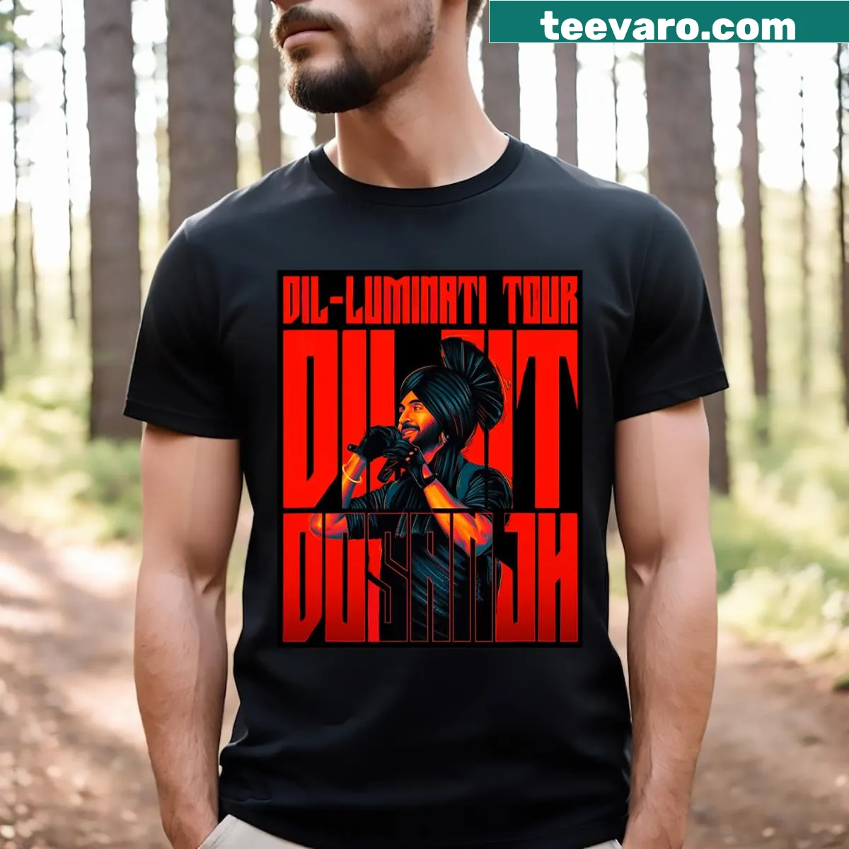 T-shirt featuring a goat graphic inspired by Diljit Dosanjh — on a men's t-shirt
