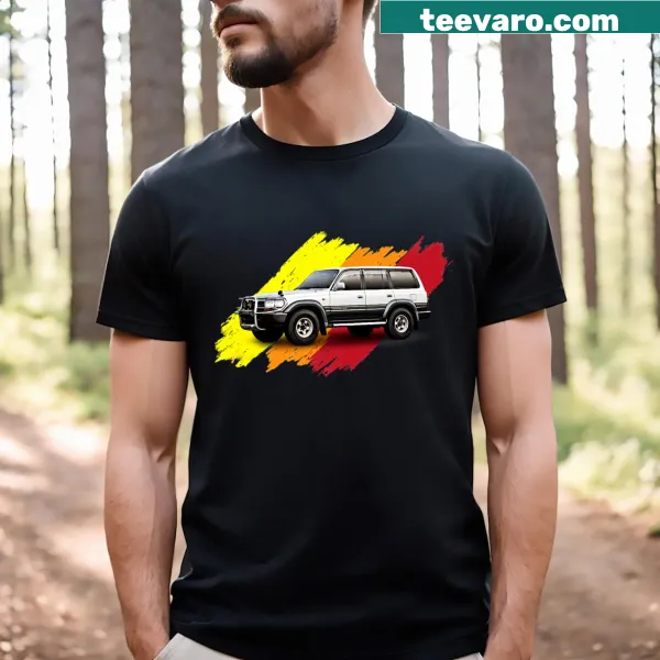 T-shirt featuring an illustration of the iconic Fj80 vehicle