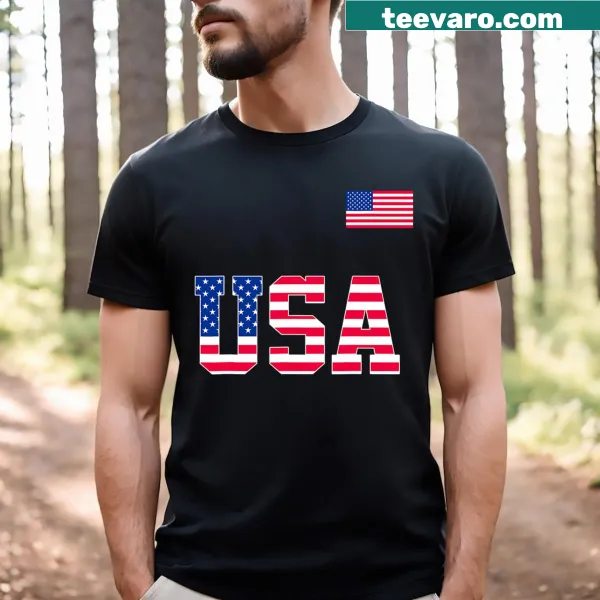 Men's patriotic American flag t-shirt for Fourth of July
